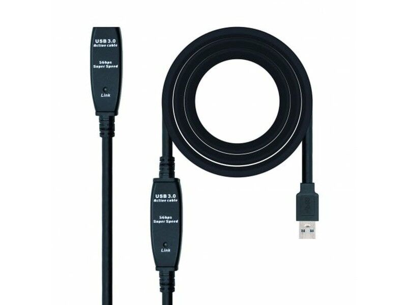 Kabel z rozgałęźnikiem USB NANOCABLE 10.01.0312 Czarny 10 m