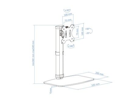 Uchwyt Stołowy do Monitora TooQ DB1127TN-W 17"-27"