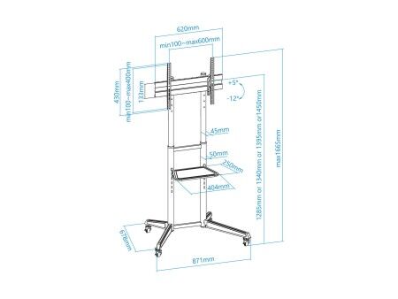 WÓZEK TooQ FS1170M-B 37"-70" 50 kg