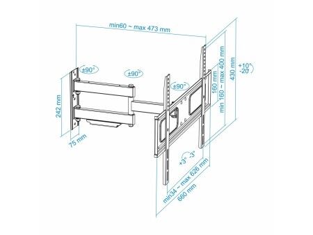 Uchwyt do TV z Wysięgnikiem TooQ LP6070TN-B 37"-70"