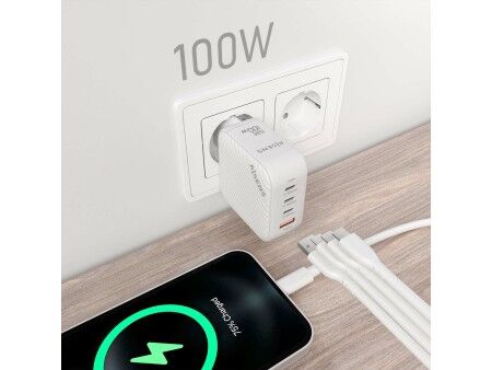 Ładowarka Ścienna Aisens ASCH-100W4P028-W Biały 100 W (1 Sztuk)