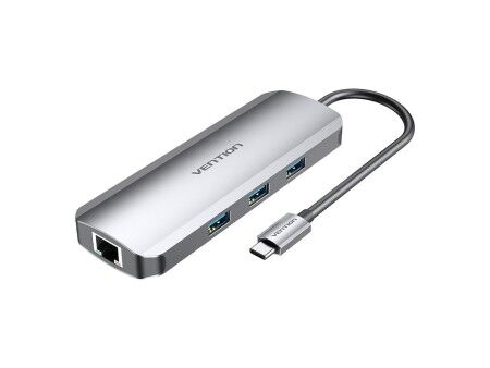 HUB USB Vention TOLHB 100 W Srebrzysty