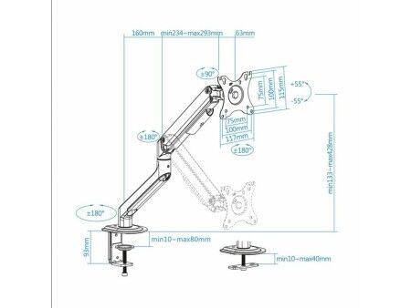 Uchwyt Stołowy do Monitora TooQ DB4032TNR-G 17"-32"