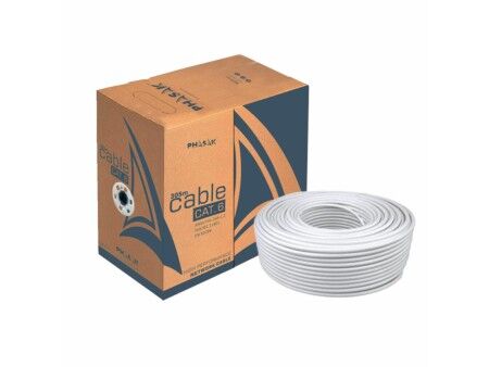Kabel Sieciowy Sztywny UTP Kategoria 6 Phasak PHR 6301 Szary 305 m