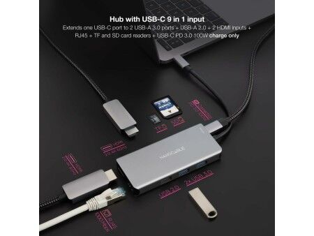 HUB USB NANOCABLE 10.16.1009 Szary (1 Sztuk)