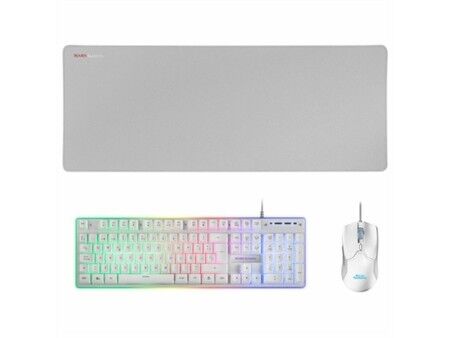 Klawiatura i myszka Gaming Mars Gaming MCPXWES Biały Qwerty Hiszpańska QWERTY LED RGB