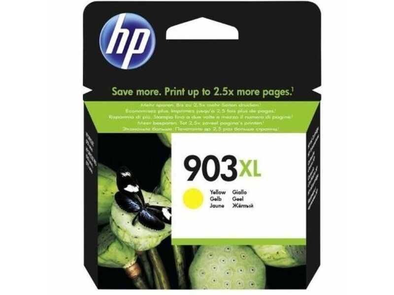 Zgodny pojemnik z tuszem HP T6M11AE Żółty