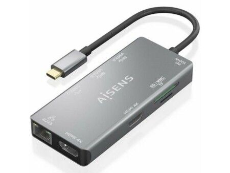 HUB USB Aisens ASUC-9P018-GR Szary