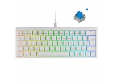 Klawiatura do Gier/ OR: Klawiatura Gamingowa Mars Gaming MKMINIPROWBES Biały Qwerty US