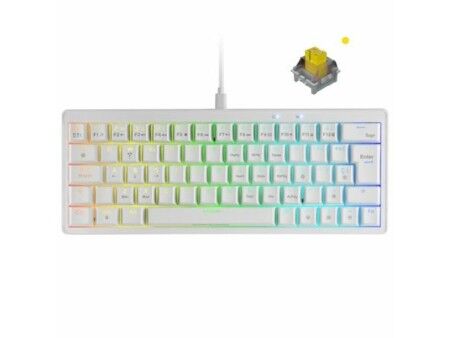 Klawiatura do Gier/ OR: Klawiatura Gamingowa Mars Gaming MKMINIPROWYES Biały Qwerty US