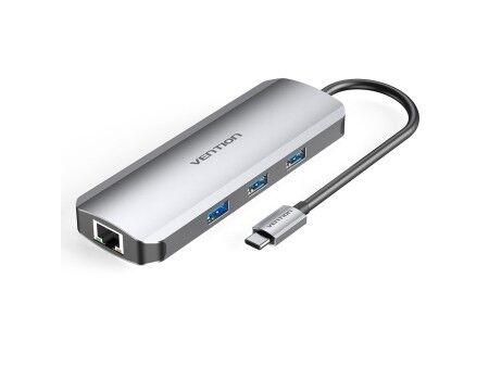 HUB USB Vention TOKHB 100 W Srebrzysty