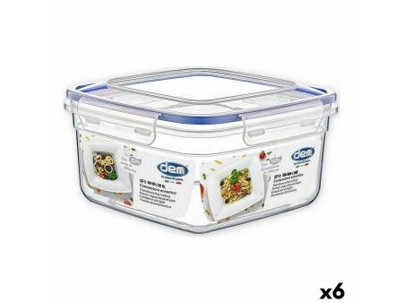 Set Pojemników na Lunch Dem Hermetyczny 3 Części 500 ml 18 x 18 x 10 cm (6 Sztuk)