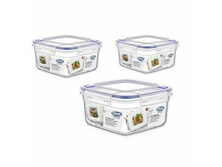 Set Pojemników na Lunch Dem Hermetyczny 3 Części 500 ml 18 x 18 x 10 cm (6 Sztuk)