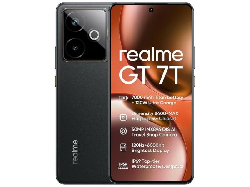 Smartfony Realme GT 7T 6,8" 12 GB RAM 256 GB Czarny