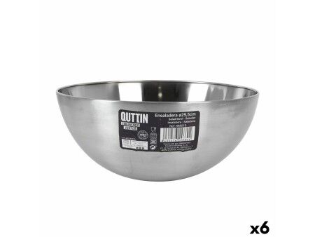 Miska do Sałatki Quttin   Srebrzysty Ø 29,5 cm Stal (6 Sztuk)