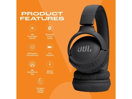 Słuchawki JBL TUNE 520BT BK Czarny