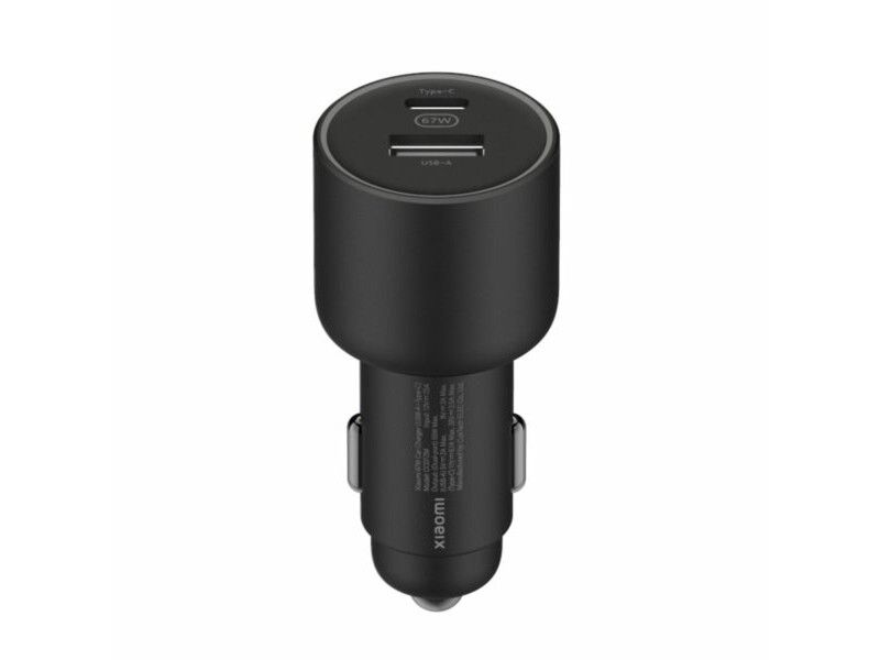 Uniwersalna ładowarka samochodowa USB + kabel USB-C Xiaomi 67W USB A C BK 67 W Czarny