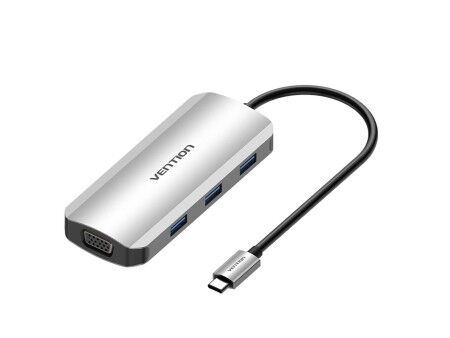 HUB USB Vention TOIHB 100 W Srebrzysty
