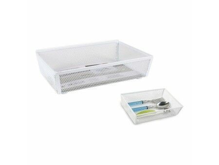 Organizer na Sztućce Confortime Metal Biały 21,8 x 15,24 x 5,2 cm (12 Sztuk)