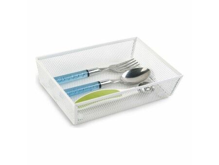 Organizer na Sztućce Confortime Metal Biały 21,8 x 15,24 x 5,2 cm (12 Sztuk)