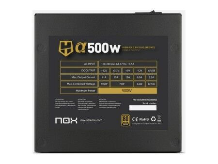Zasilanie Nox-Xtreme NXHUMMERA500WBZ ATX 500 W 80 Plus Bronze