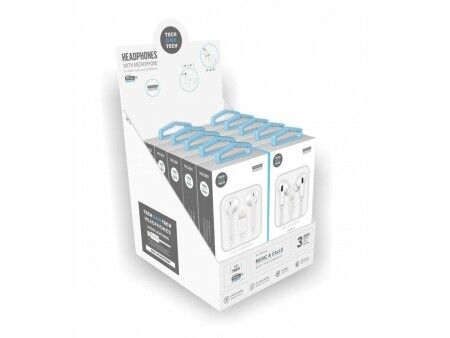 Słuchawki z Mikrofonem Tech One Tech TEC1203 Biały 10 Sztuk