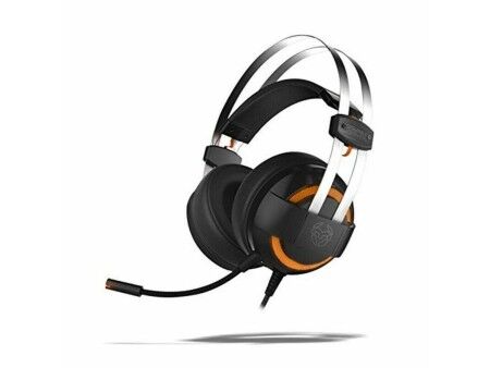 Słuchawki Gaming z mikrofonem Krom NXKROMKDE Czarny Czarny/Pomarańczowy