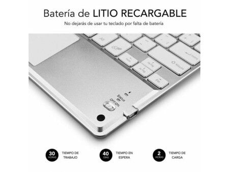 Klawiatura Bluetooth z podstawką do tabletu Subblim SUB-KBT-SMBT50 Srebrzysty Qwerty Hiszpańska QWERTY