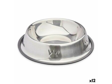 Karmnik dla psów Mascow 309 Szary Srebrzysty Gumowy Metal 26 x 7 x 26 cm (12 Sztuk)