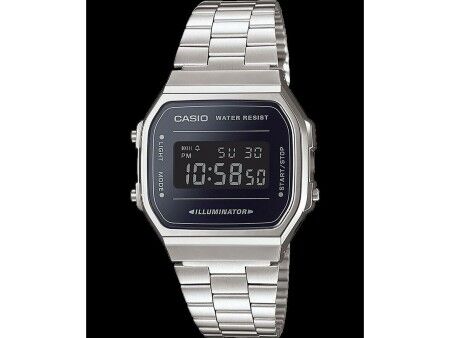 Zegarek Męski Casio A168WEM-1EF Czarny Srebrzysty