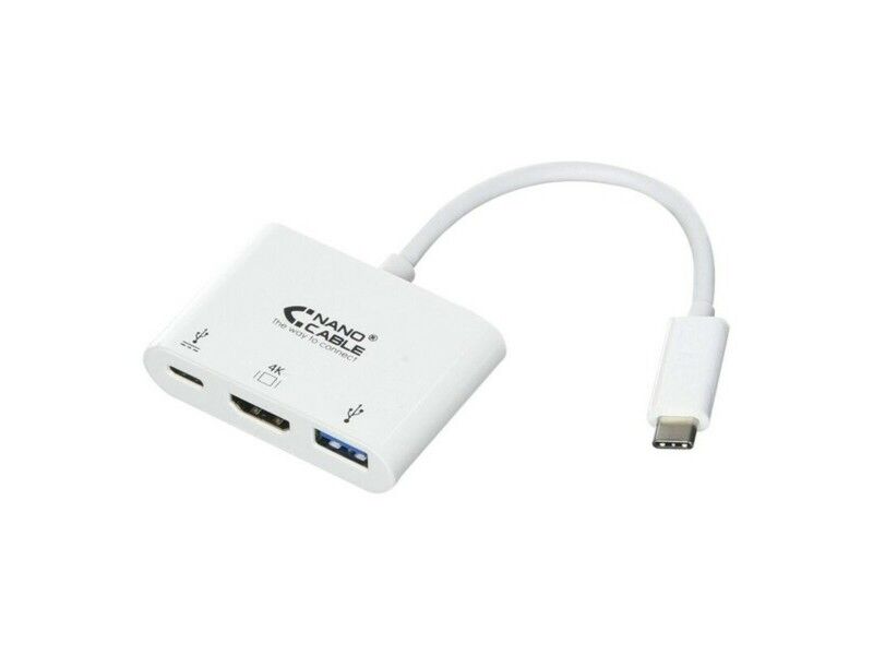 Adapter USB-C na HDMI NANOCABLE 10.16.4302 Full HD (15 cm) Biały (1 Sztuk)
