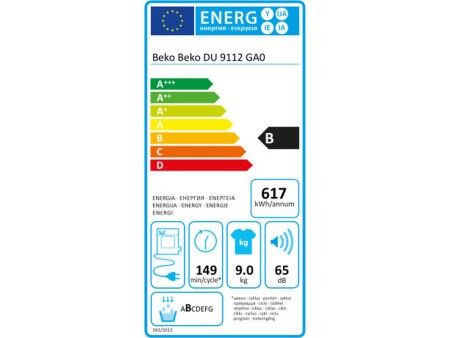 Suszarka kondensacyjna BEKO DU 9112 GA0 Biały 9 kg