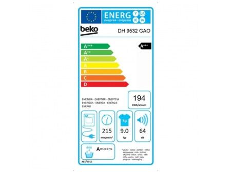 Suszarka kondensacyjna BEKO DH 9532 GAO Biały