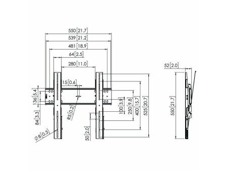 Uchwyt na TV Vogel's 7364100 65" 43" 75 Kg