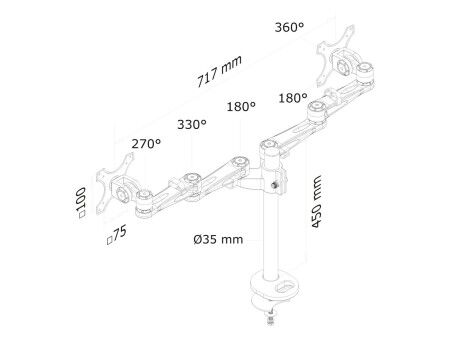 Uchwyt Stołowy do Monitora Neomounts FPMA-D935DG 10" 27"