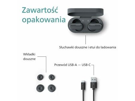 Słuchawki Philips TAT3508BK/00 Czarny (1 Sztuk)