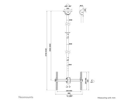 Uchwyt Stołowy do Monitora Neomounts CL35-440BL16XL 70" 37" 50 kg
