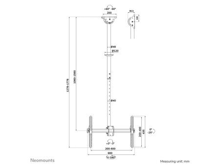 Uchwyt Stołowy do Monitora Neomounts CL35-440BL16L 70" 37" 50 kg