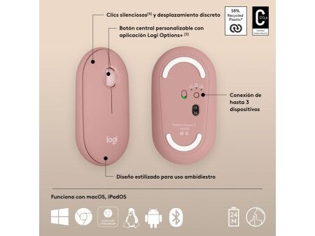 Myszka Bluetooth Bezprzewodowa Logitech 910-007014 Biały 4000 dpi