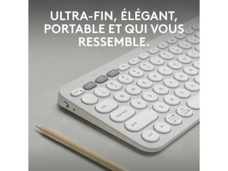 Klawiatura Bluetooth z podstawką do tabletu Logitech K380 Francuski Biały AZERTY
