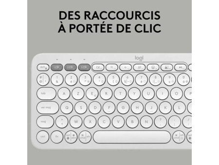 Klawiatura Bluetooth z podstawką do tabletu Logitech K380 Francuski Biały AZERTY