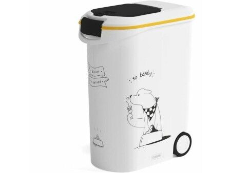 Pet food canister Curver 794096 Z kółkami Biały Plastikowy 20 kg 54 L 49,3 x 27,8 x 60,5 cm