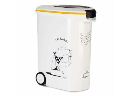 Pet food canister Curver 794096 Z kółkami Biały Plastikowy 20 kg 54 L 49,3 x 27,8 x 60,5 cm