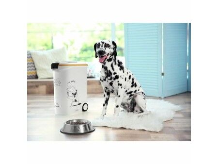 Pet food canister Curver 794096 Z kółkami Biały Plastikowy 20 kg 54 L 49,3 x 27,8 x 60,5 cm