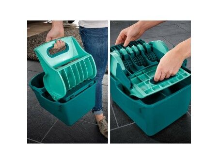 Mop with Bucket Leifheit Niebieski Plastikowy Związek 8 L