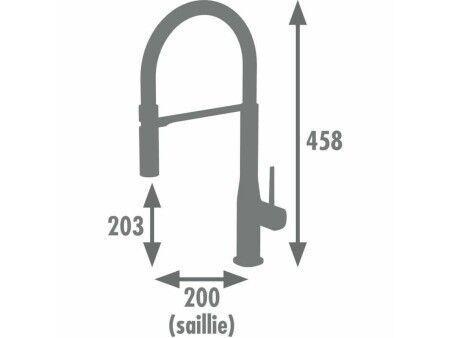Kitchen Tap Rousseau ILO Czarny Szary Srebrzysty