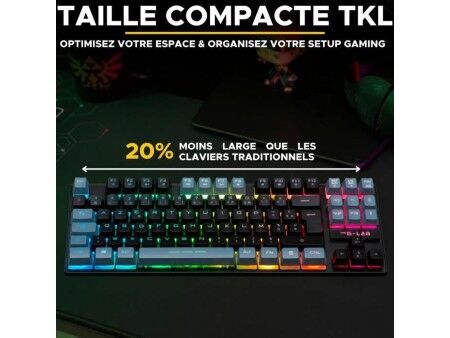 Klawiatura The G-Lab KEYZ CAESIUM Czarny Szary Azerty Francuski