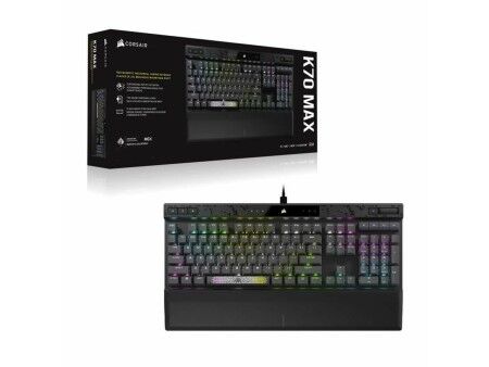 Klawiatura Bluetooth Corsair K70 MAX RGB Czarny Szary Francuski AZERTY