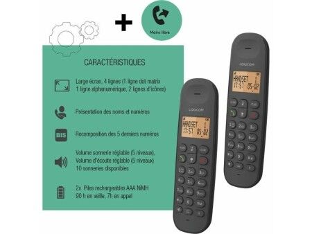 Telefon Stacjonarny Logicom DECT ILOA 250 DUO Czarny
