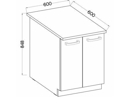 Meble Pomocnicze 60 x 51,6 x 85 cm Szary